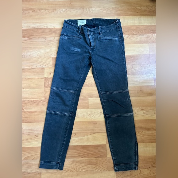 NILI LOTAN 111/88 80NL Black Ankle Zip Skinny Moto Jeans Size 4 - Picture 10 of 11